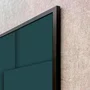 Quadro Abstrato Arte Moderna Geométrico Verde Petróleo com Moldura e Vidro