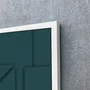 Quadro Abstrato Arte Moderna Geométrico Verde Petróleo com Moldura e Vidro