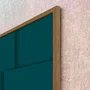 Quadro Abstrato Arte Moderna Geométrico Verde Petróleo com Moldura e Vidro