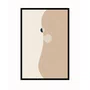 Quadro Abstrato Arte Moderna Minimalista de Formas Orgânicas e Tons Terrosos