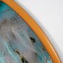 Quadro Abstrato Azul e Dourado | Moldura Orgânica MDF Semibrilho | Impressão Sustentável
