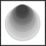 Quadro Abstrato Circular Profundo Preto e Branco Moderno com Moldura e Vidro