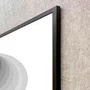 Quadro Abstrato Circular Profundo Preto e Branco Moderno com Moldura e Vidro
