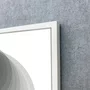 Quadro Abstrato Circular Profundo Preto e Branco Moderno com Moldura e Vidro