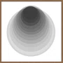 Quadro Abstrato Circular Profundo Preto e Branco Moderno com Moldura e Vidro