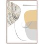 Quadro Abstrato com Moldura Madeira Natural Tingida 60x80 cm