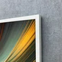 Quadro Abstrato Decorativo Cores Vibrantes e Movimentos com Moldura e Vidro
