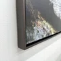 Quadro Abstrato em Tela Canvas Efeito Metal Oxidado Moldura Laqueada Cinza 170x120 cm