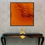 Quadro Abstrato Estilo Relevo Arte Orgânica Moderna com Moldura e Vidro