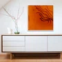 Quadro Abstrato Estilo Relevo Arte Orgânica Moderna com Moldura e Vidro