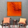 Quadro Abstrato Estilo Relevo Arte Orgânica Moderna com Moldura e Vidro