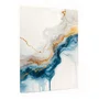 Quadro Abstrato Formas Fluidas em Azul e Ouro Decoração Minimalista Moderna