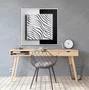 Quadro Abstrato Geométrico do Design Moderno ao Contraste com Moldura e Vidro