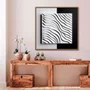 Quadro Abstrato Geométrico do Design Moderno ao Contraste com Moldura e Vidro