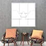 Quadro Abstrato Geometrico em Camadas Arte Minimalista com Moldura e Vidro