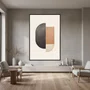 Quadro Abstrato Geométrico em Tons Neutros Arte Minimalista Contemporânea