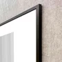 Quadro Abstrato Geométrico Profundo Preto e Branco Moderno com Moldura e Vidro