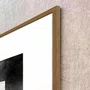 Quadro Abstrato Geométrico Sobreposto Preto e Branco com Moldura e Vidro