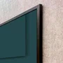Quadro Abstrato Geométrico Verde Petróleo Arte Moderna com Moldura e Vidro