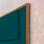 Quadro Abstrato Geométrico Verde Petróleo Arte Moderna com Moldura e Vidro