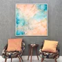 Quadro Abstrato Mármore de Luxo Tons Suaves e Elegantes com Moldura e Vidro