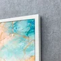 Quadro Abstrato Mármore de Luxo Tons Suaves e Elegantes com Moldura e Vidro