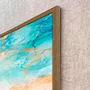 Quadro Abstrato Mármore de Luxo Tons Suaves e Elegantes com Moldura e Vidro