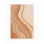 Quadro Abstrato Marmorizado em Tons de Terracota Laranja Queimado e Pêssego