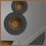 Quadro Abstrato Moderno com Texturas Orgânicas em tons de Cinza e Dourado