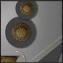 Quadro Abstrato Moderno com Texturas Orgânicas em tons de Cinza e Dourado