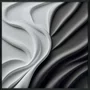Quadro Abstrato Moderno em Ondas Fluidas Estilo Relevo 3D com Moldura e Vidro