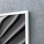 Quadro Abstrato Moderno em Ondas Fluidas Estilo Relevo 3D com Moldura e Vidro
