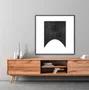 Quadro Abstrato Moderno em Preto e Branco com Moldura e Vidro