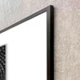 Quadro Abstrato Moderno em Preto e Branco com Moldura e Vidro