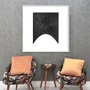 Quadro Abstrato Moderno em Preto e Branco com Moldura e Vidro