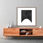 Quadro Abstrato Moderno em Preto e Branco com Moldura e Vidro
