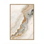 Quadro Abstrato Moderno Estilo Mármore Orgânico em Tons de Bege Ocre e Cinza