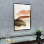 Quadro Abstrato Moderno Orgânico em Tons Terrosos Verde Oliva e Terracota