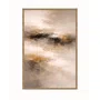 Quadro Abstrato Moderno Texturizado em Tons Terrosos com Preto e Ocre