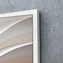 Quadro Abstrato Ondas Suaves em Tons Neutros e Refinados com Moldura e Vidro