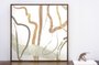 Quadro Abstrato Pincel II Tela Canvas com Moldura na Cor Mel 80x80cm