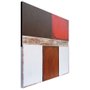 Quadro Abstrato Pintura em Tela Vermelho Branco e Marrom 120x120cm