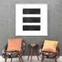 Quadro Abstrato Preto e Branco Estilo Textura Metálica e Espiral com Moldura e Vidro