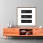 Quadro Abstrato Preto e Branco Estilo Textura Metálica e Espiral com Moldura e Vidro
