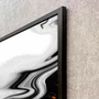 Quadro Abstrato Preto e Ouro com Brilho Metálico Contemporâneo Moldura e Vidro