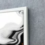 Quadro Abstrato Preto e Ouro com Brilho Metálico Contemporâneo Moldura e Vidro