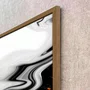 Quadro Abstrato Preto e Ouro com Brilho Metálico Contemporâneo Moldura e Vidro