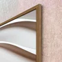Quadro Abstrato Refinado em Tons Neutros com Ondas Suaves e Moldura e Vidro