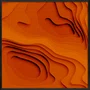 Quadro Abstrato Tons Terrosos Arte Orgânica Estilo Relevo com Moldura e Vidro