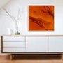 Quadro Abstrato Tons Terrosos Arte Orgânica Estilo Relevo com Moldura e Vidro